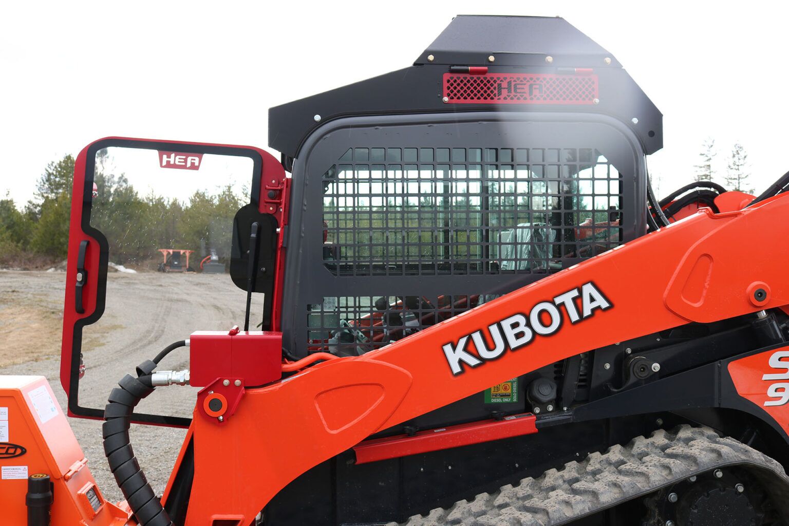 Kubota SVL95-2 Ballistic Door and Top Cab Guard and Cooler