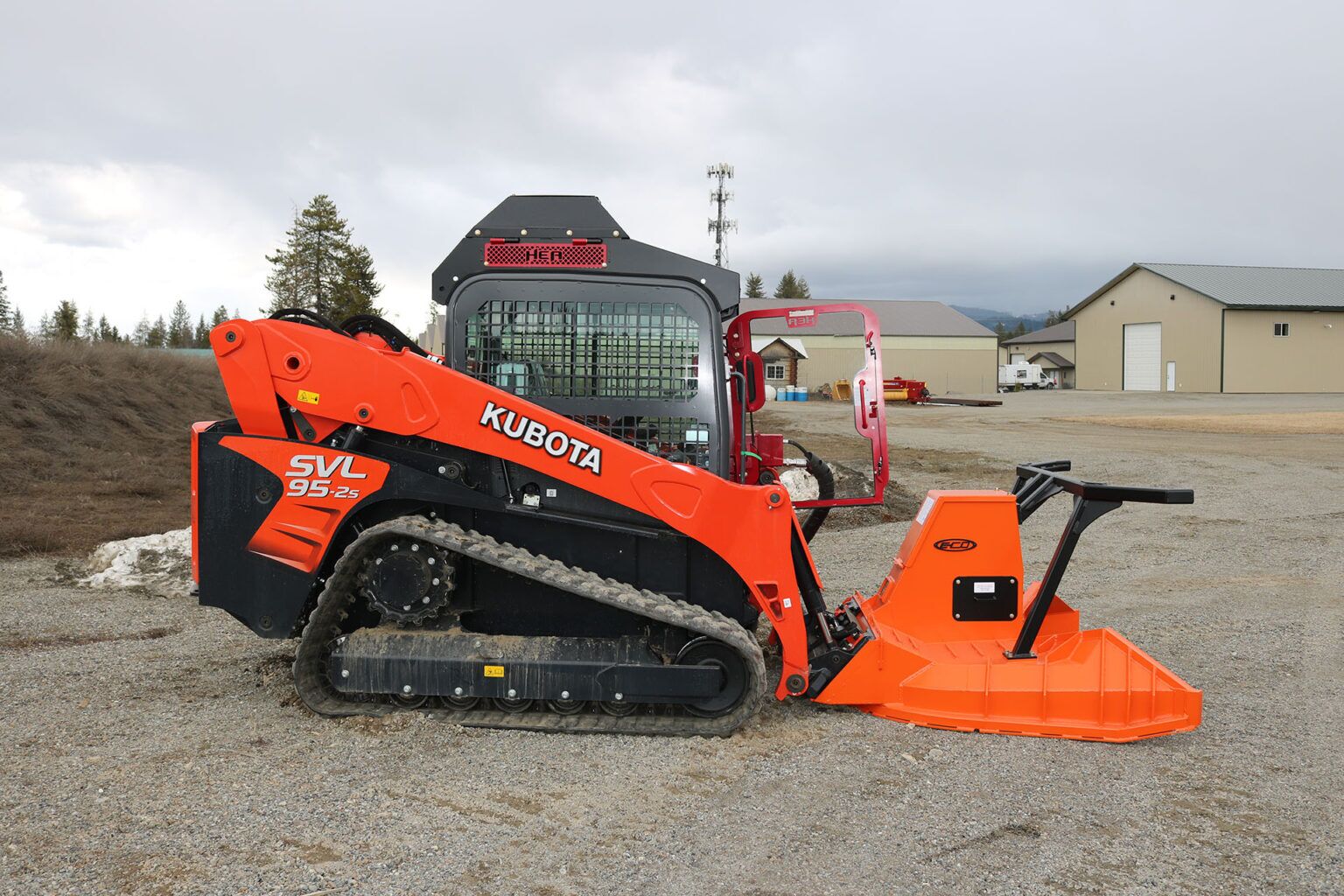 Kubota SVL95-2 Ballistic Door and Top Cab Guard and Cooler