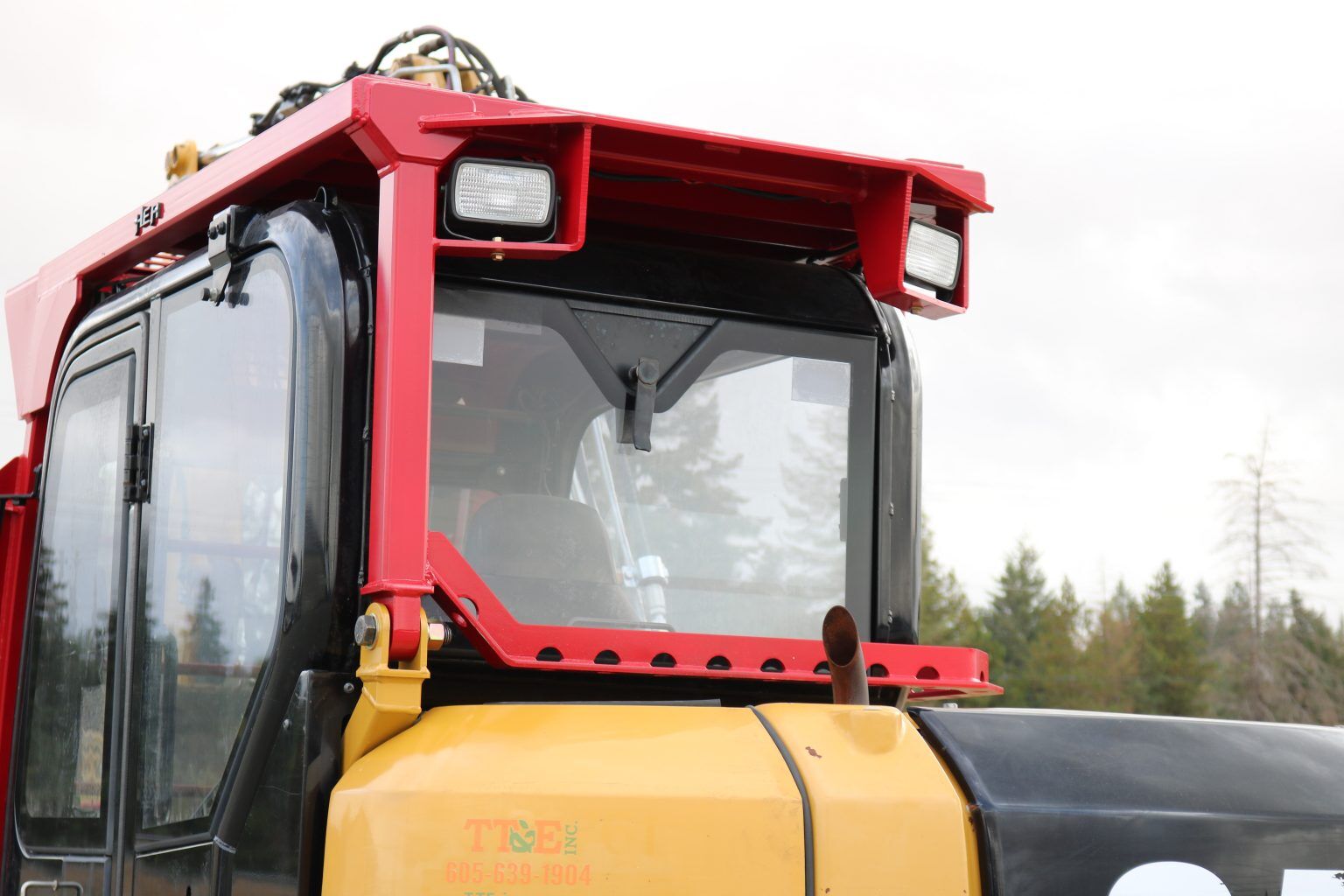 Caterpillar 308E2 Ballistic Logger Style Window and Top Cab Guard