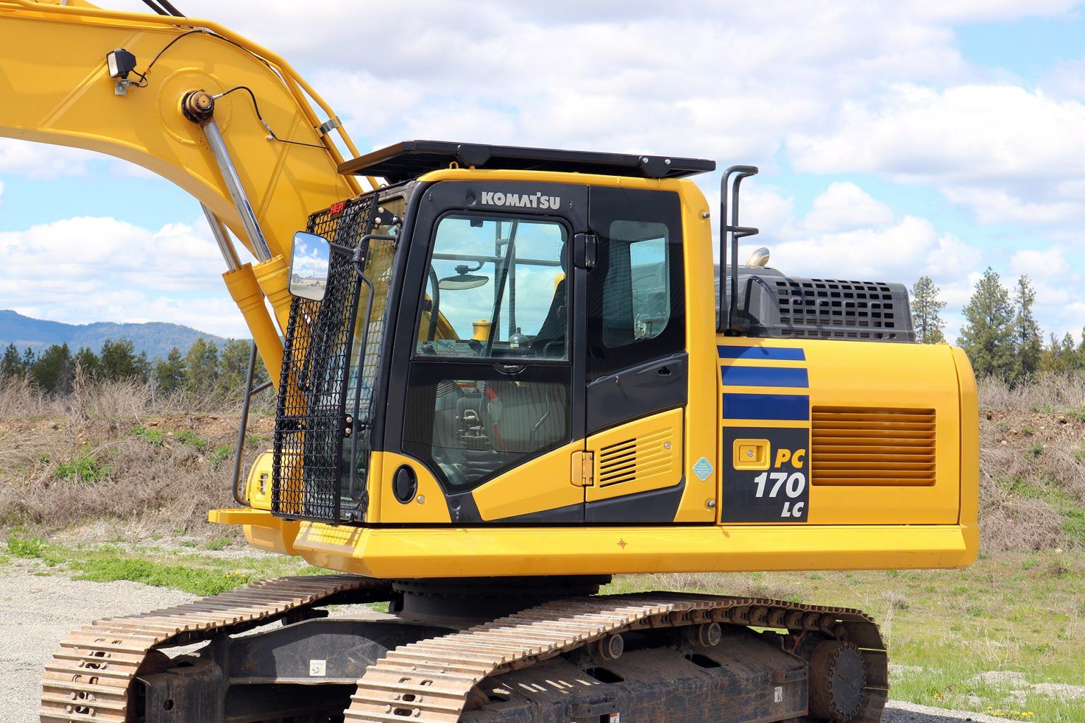 Komatsu 170LC Bolt on Screen and Top Cab Guard