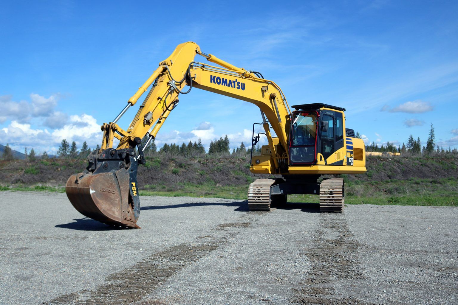 Komatsu PC170 Ballistic Window and Top Cab Guard