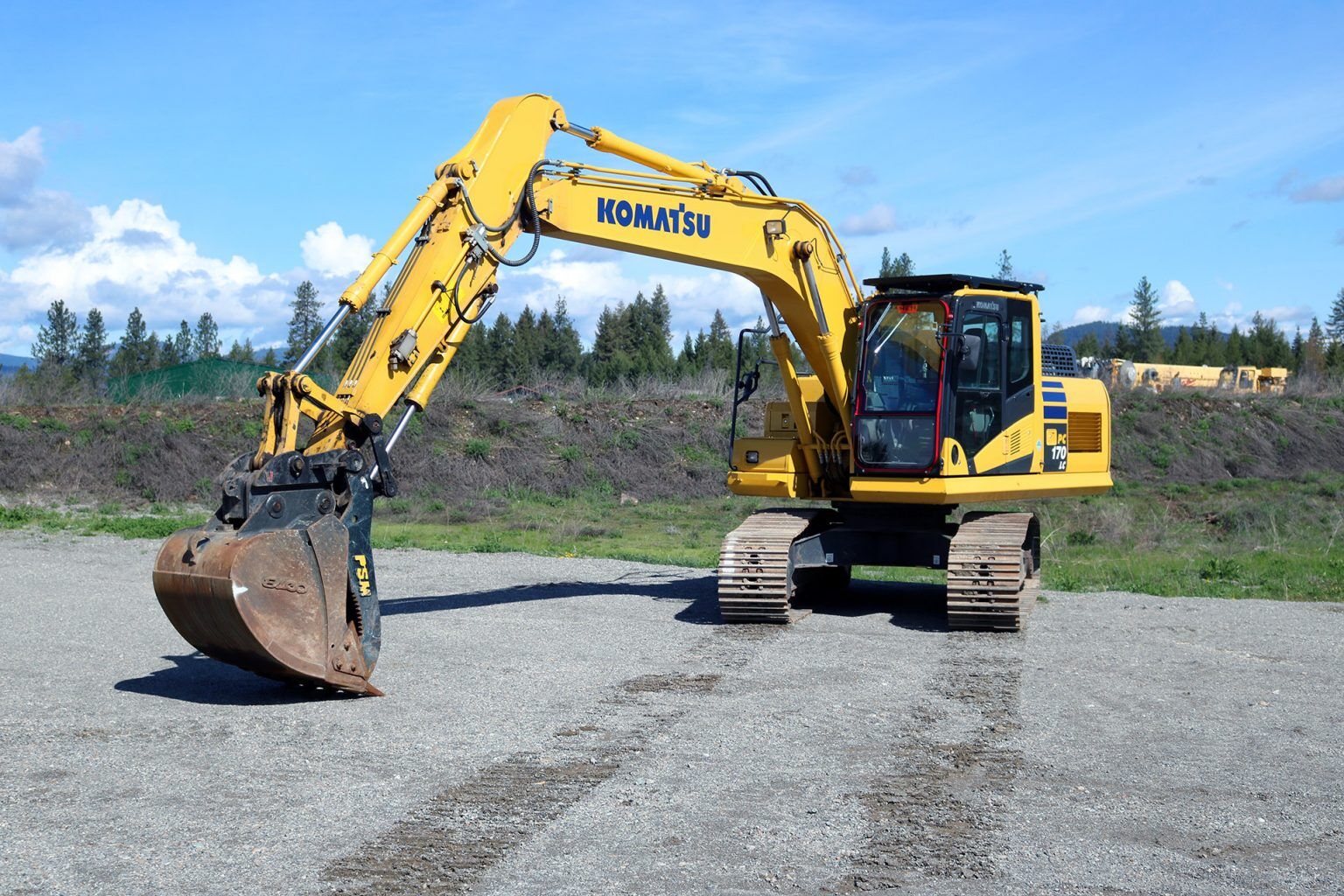 Komatsu PC170 Ballistic Window and Top Cab Guard