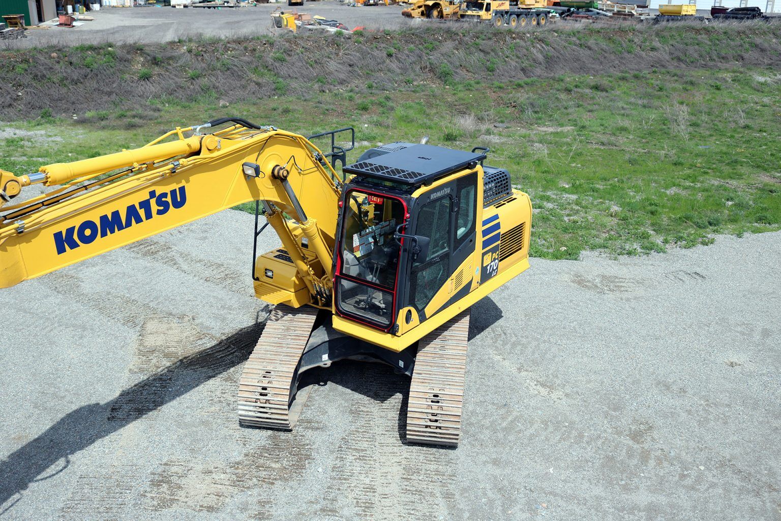 Komatsu PC170 Ballistic Window and Top Cab Guard