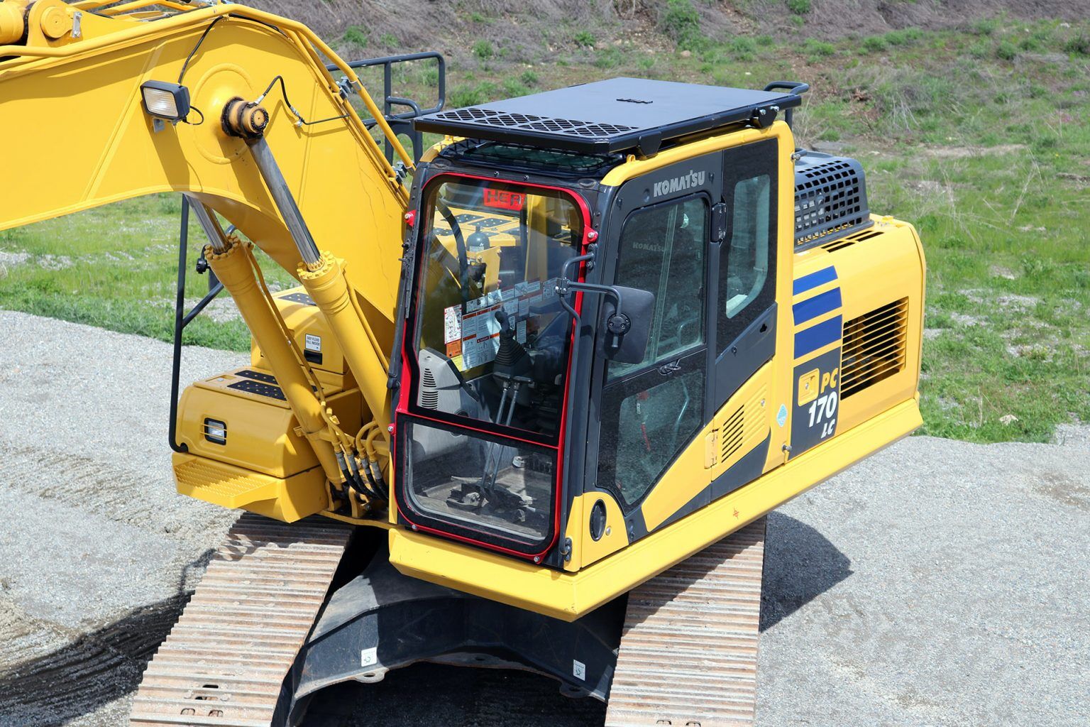 Komatsu PC170 Ballistic Window and Top Cab Guard