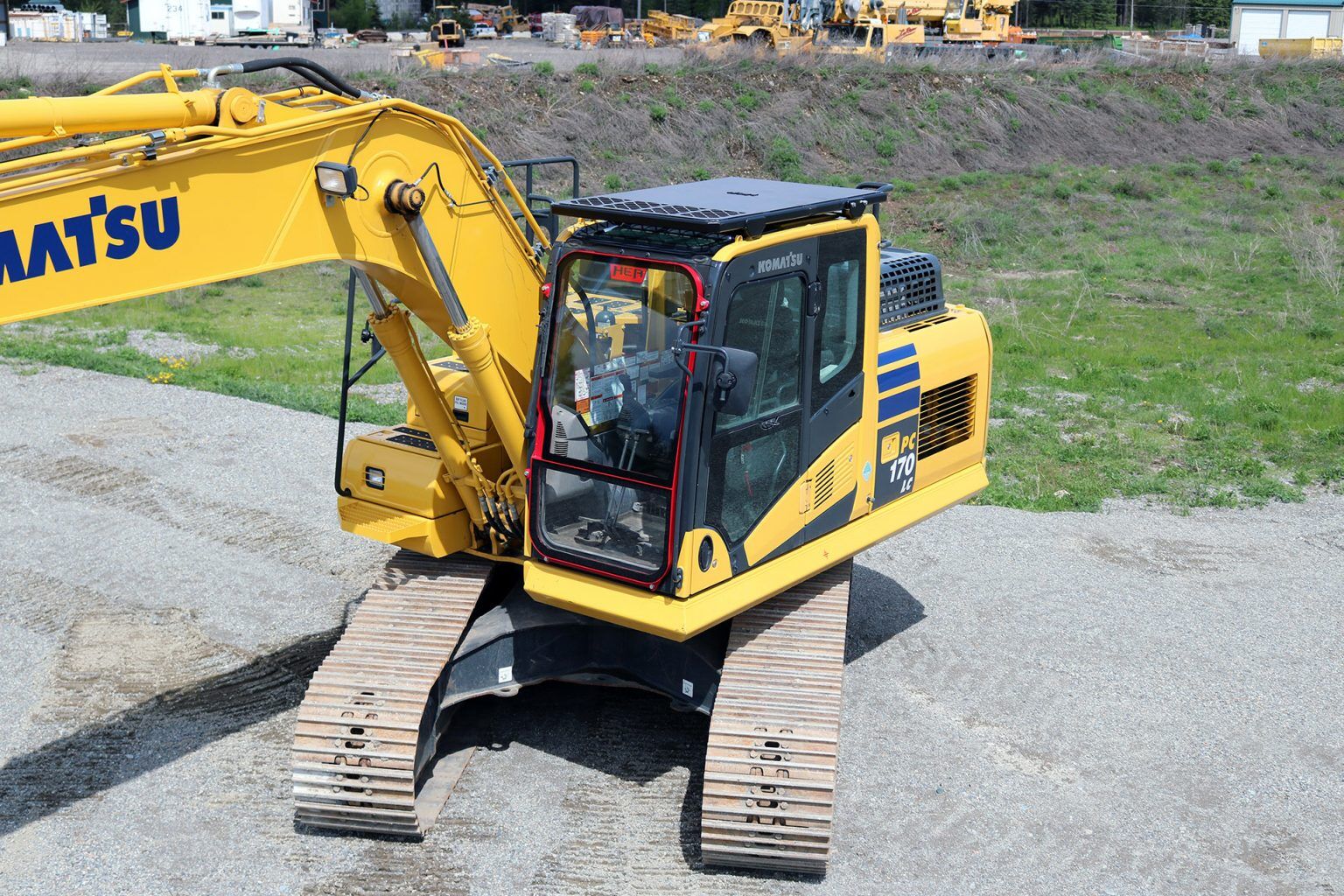 Komatsu PC170 Ballistic Window and Top Cab Guard