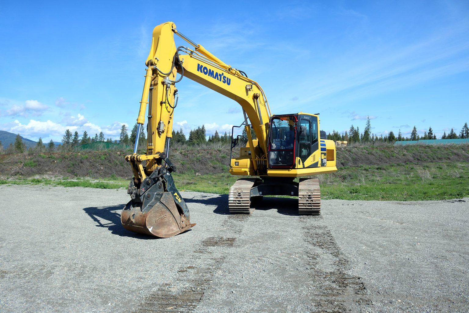 Komatsu PC170 Ballistic Window and Top Cab Guard