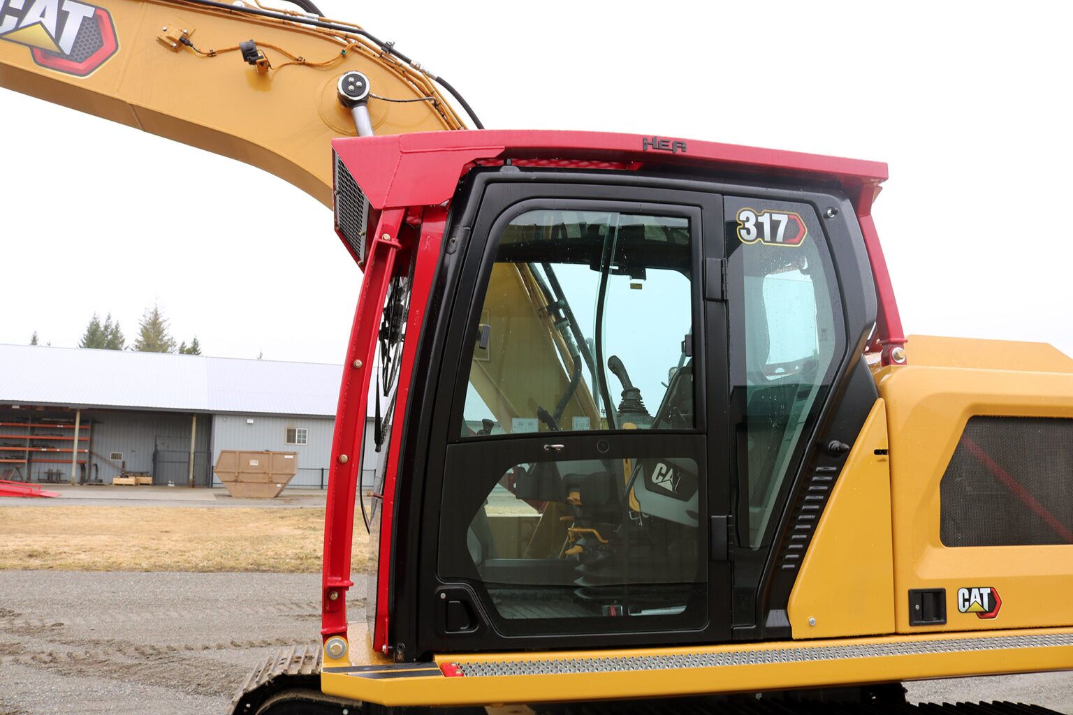 Caterpillar 317NG Excavator equipped with HEA Custom Guarding and AFE RDM44EX