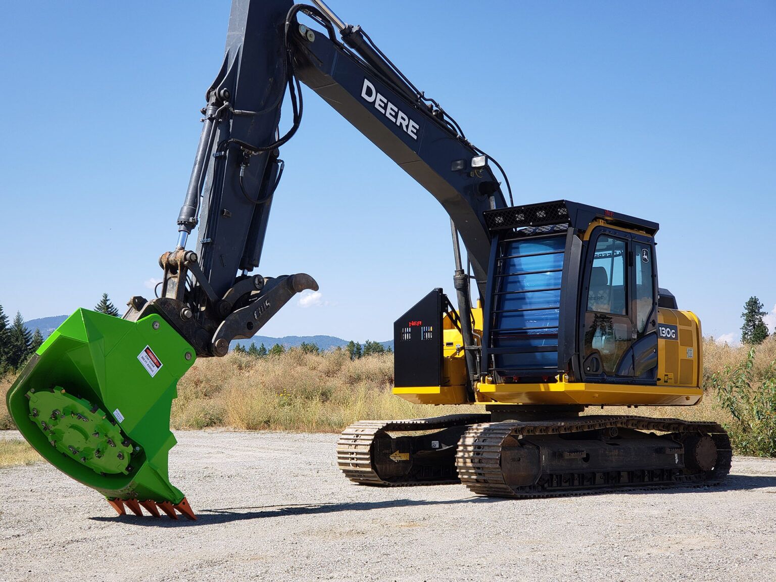 John Deere 130 ~ AFE RDM38EX and HEA Custom Guarding