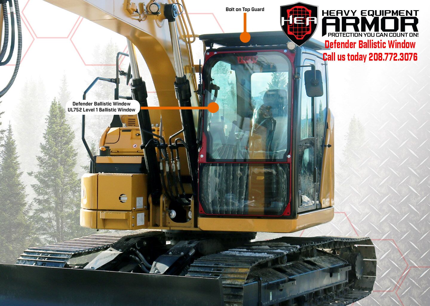 Cat Excavator Window Guards Excavator Windshield Guard